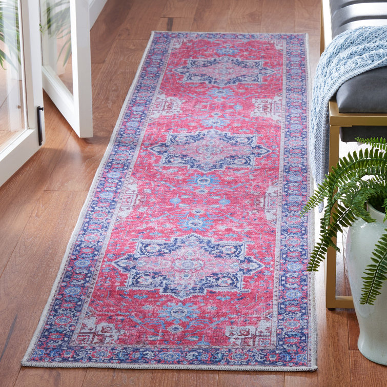 Langley Street Ferrigno Oriental Cotton Red/Navy Area Rug & Reviews